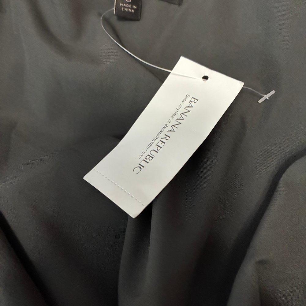 Banana Republic | Pewter Satin Ruched Sleeve Wrap Mini Dress Size 8 - Picture 3 of 10